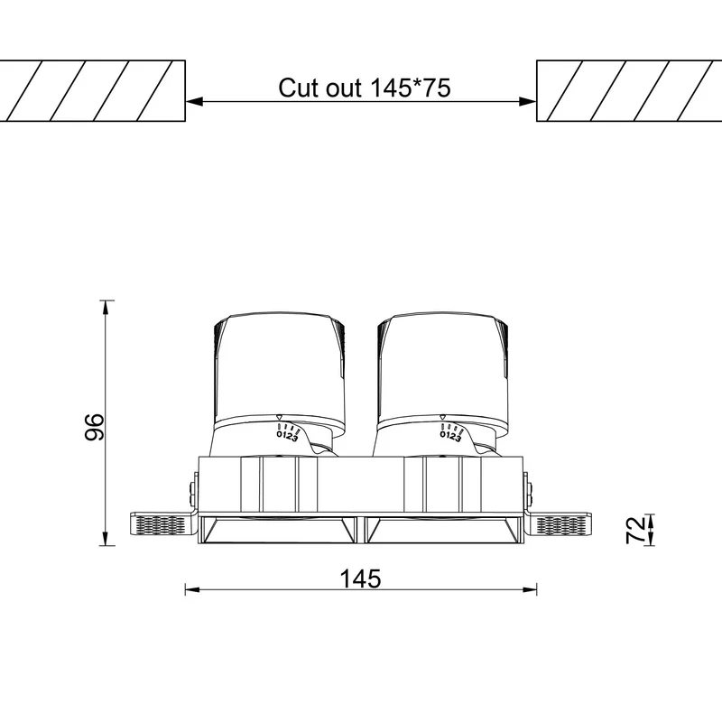 VELA²-Q 2x10W in weiß randlos