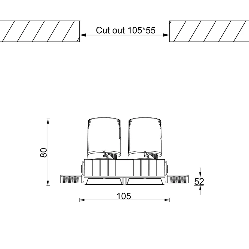 VELA²-Q 2x6W in weiß randlos