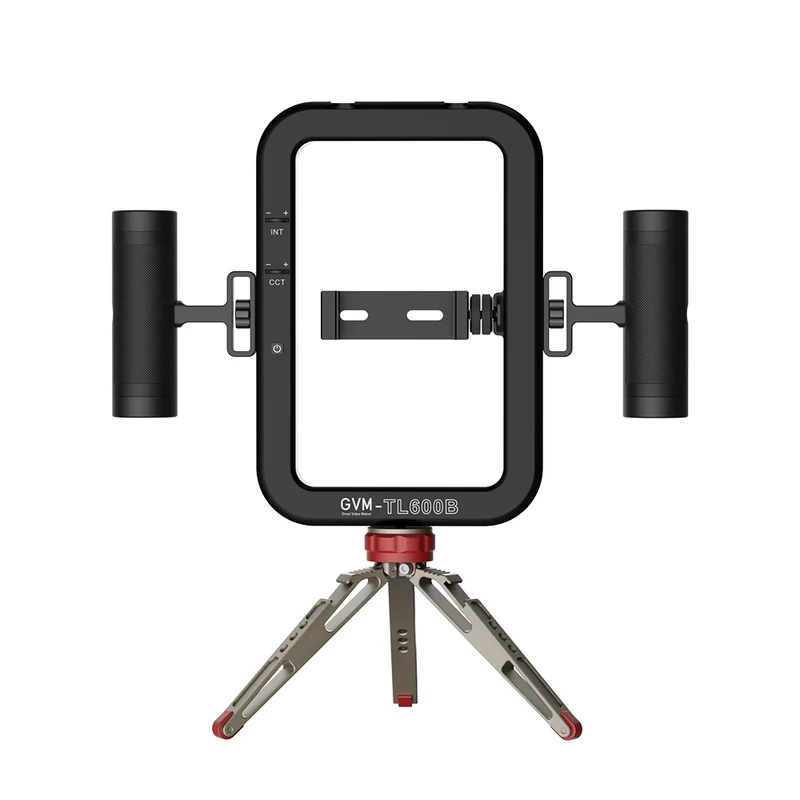 GVM TL600B 6W hand-held dual color temperature mobile phone ring light for live stream