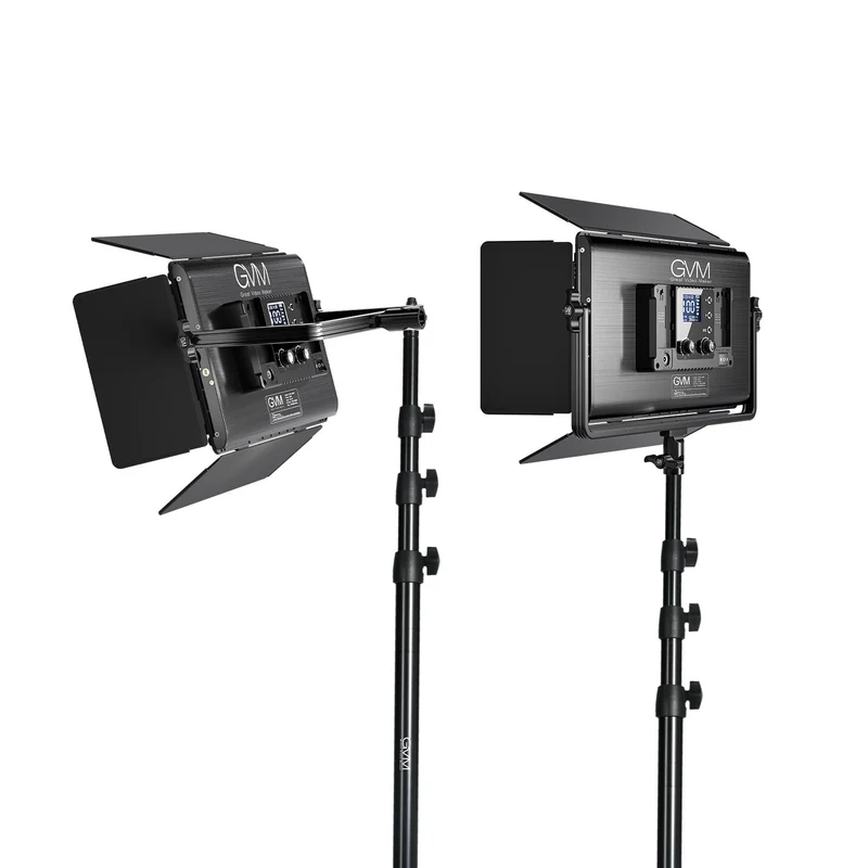 (Open Box) GVM-1500D 75W Powerful Bi-color and RGB Video Panel Light（2-Light-kit)