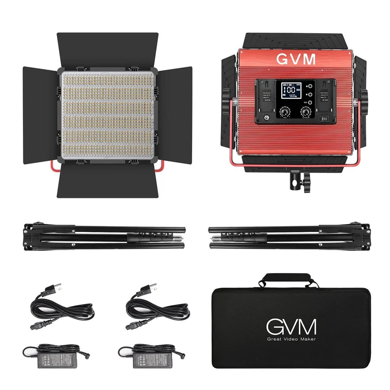 GVM-1200D 50W Bi-Color+50W RGB Led Video Light(2-Light-Kit)