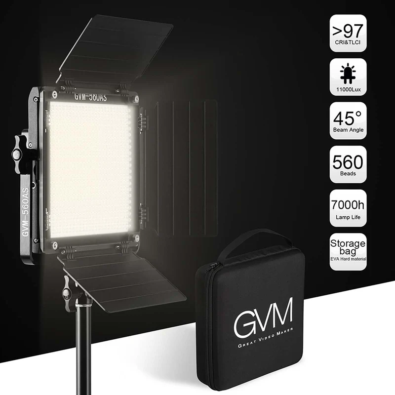 GVM-560AS 30W High Beam Bi-Color LED Video Soft Light（3-Light Kit）