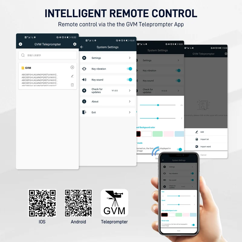 GVM Teleprompter TQ-MA for Tablets & Smartphones with Remote Control