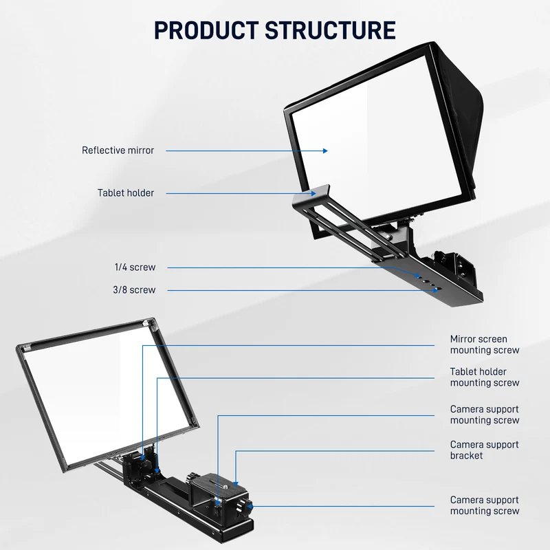 GVM Teleprompter TQ-MA for Tablets & Smartphones with Remote Control