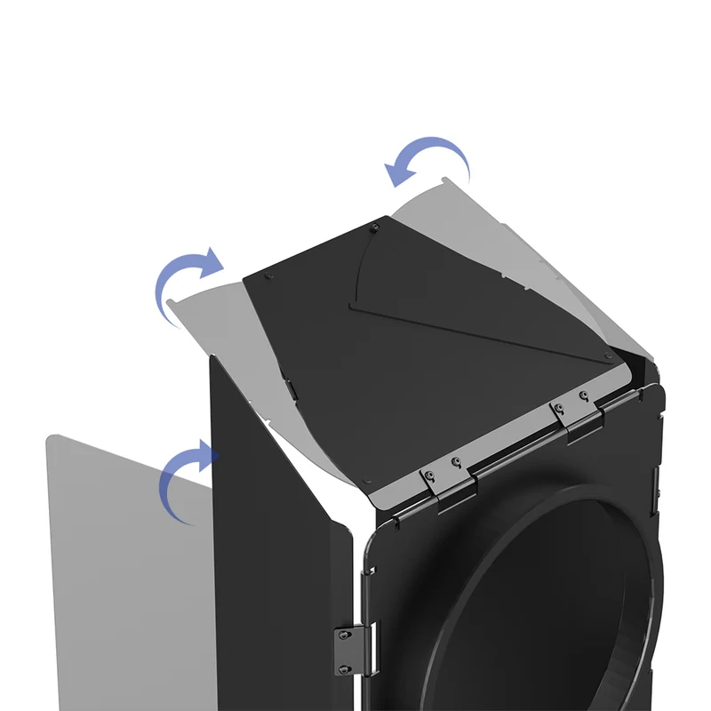GVM FZ60 8-Leaf Barndoors for F60 Fresnel & Pro SD400B/SD500B/SD650B LED Video Lights - Variable Beam Control