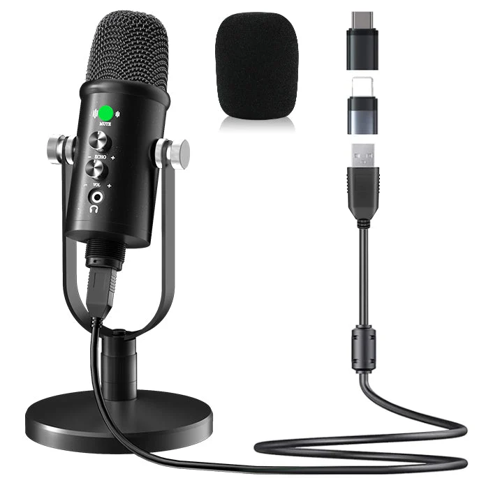 KKX Professional USB Recording Condenser Microphone Cardioid Microphone Kit
