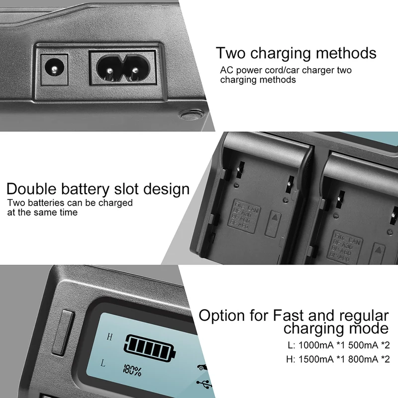GVM BP-A60 Dual Charger with Battery for Canon C300 Mark II, C200 & C200B (6800mAh)