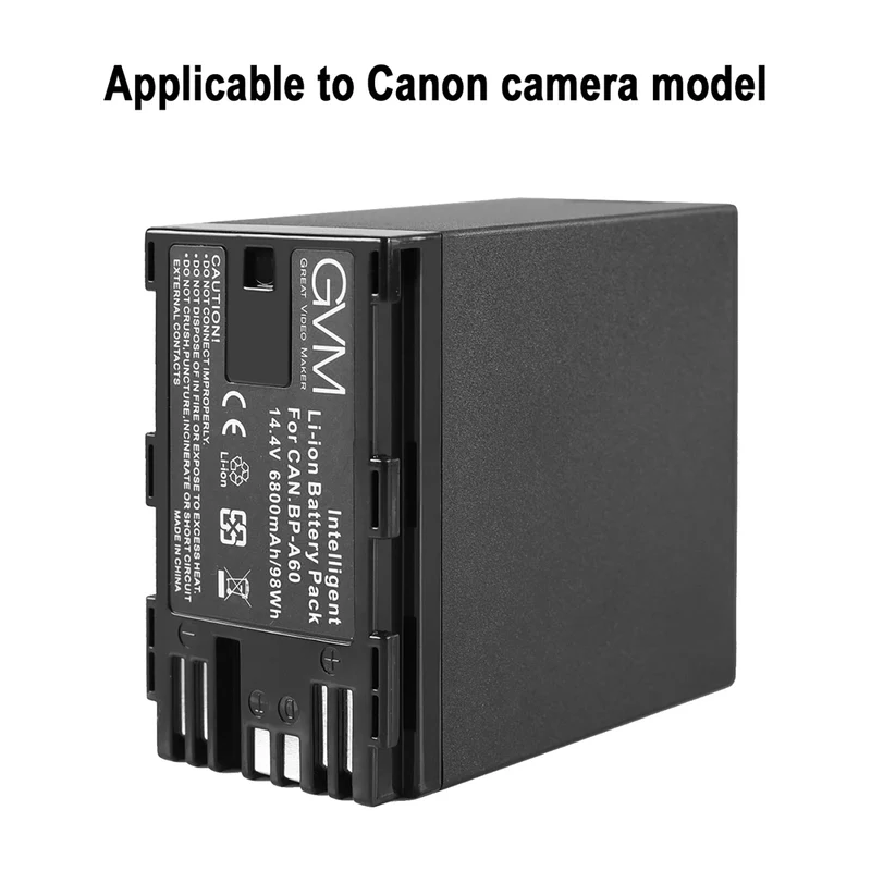 GVM BP-A60 Dual Charger with Battery for Canon C300 Mark II, C200 & C200B (6800mAh)