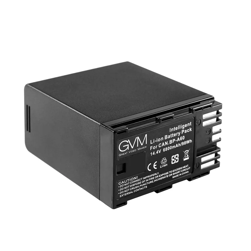 GVM BP-A60 Dual Charger with Battery for Canon C300 Mark II, C200 & C200B (6800mAh)