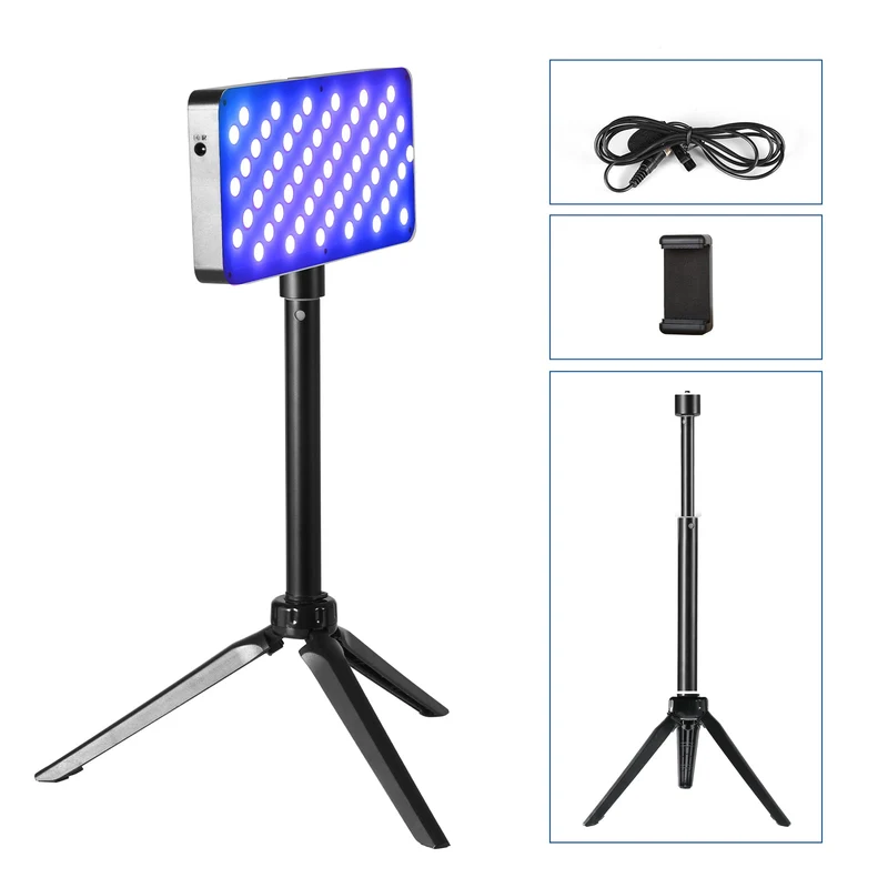 GVM-S20WB2L Dual-Light Set - Bi-Color Temperature On-Camera Lights - Adapter (9V/3A) 2m Cable Length - Desktop Stand