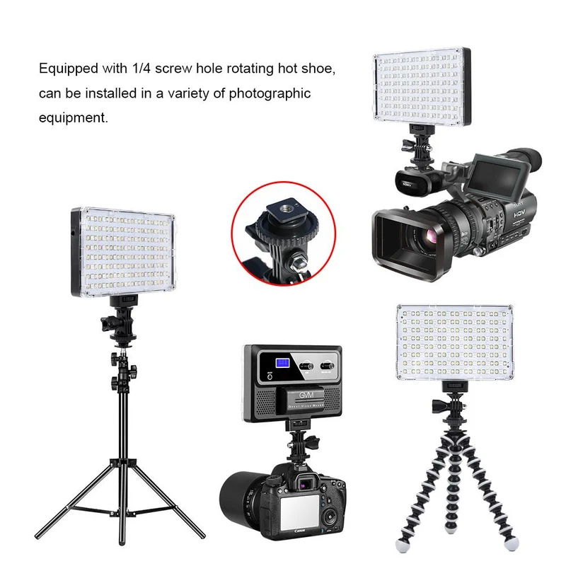 GVM RGB-10S2L Professional Video on Camera Video Light 2 Light Kit with Control Knob