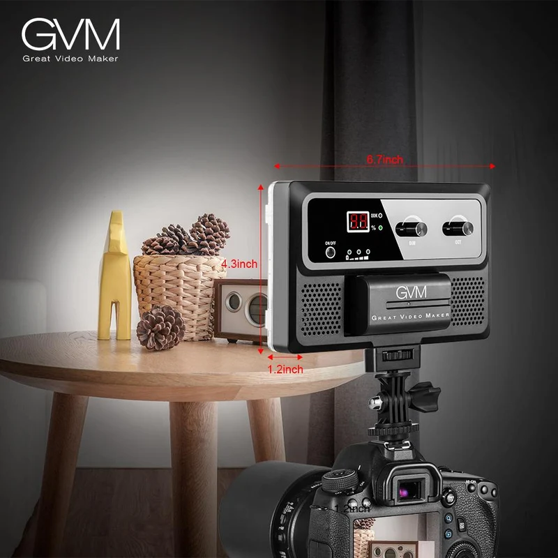 GVM-10S Bi Color Professional Video on Camera Video Light with Control Knob
