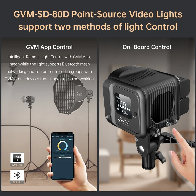 GVM SD80D 80w Bi-Color Outdoor Portable Spotlight（BOGO)