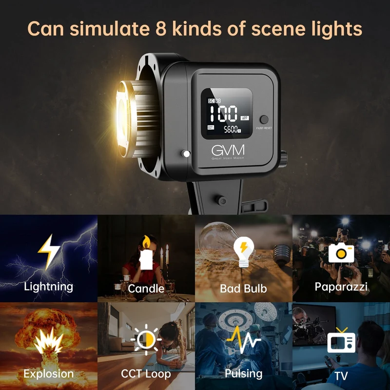 GVM SD80D 80w Bi-Color Outdoor Portable Spotlight（BOGO)