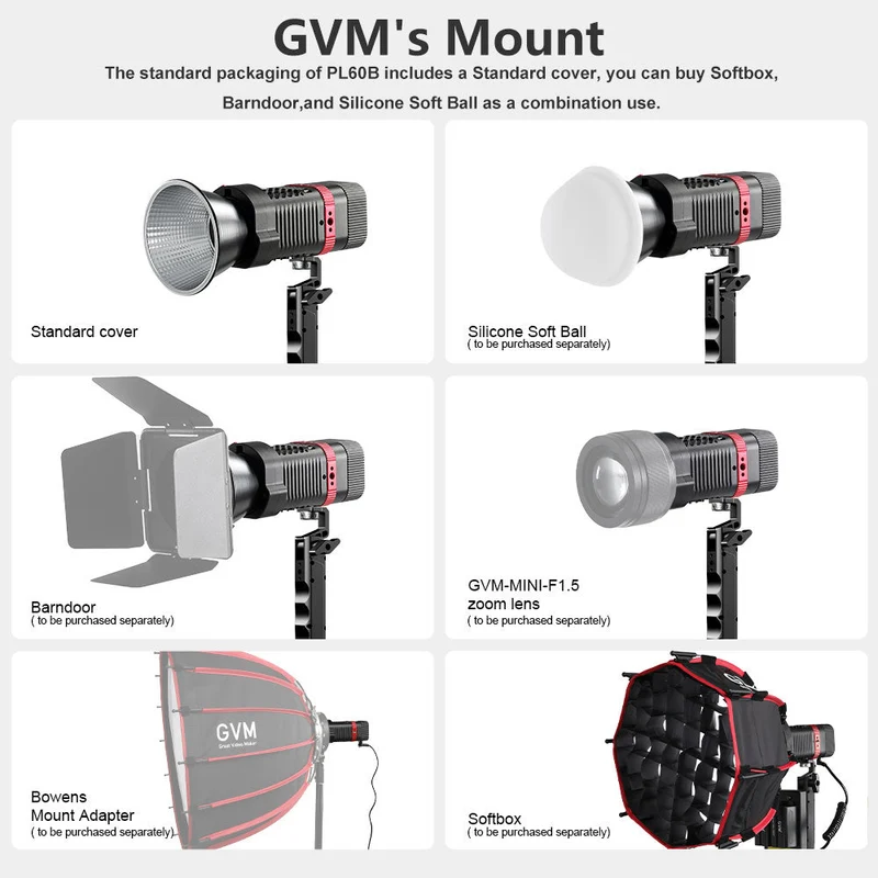 (Open Box) GVM PL60B Bi-Color Pocket LED Monolight Wihout Barrery