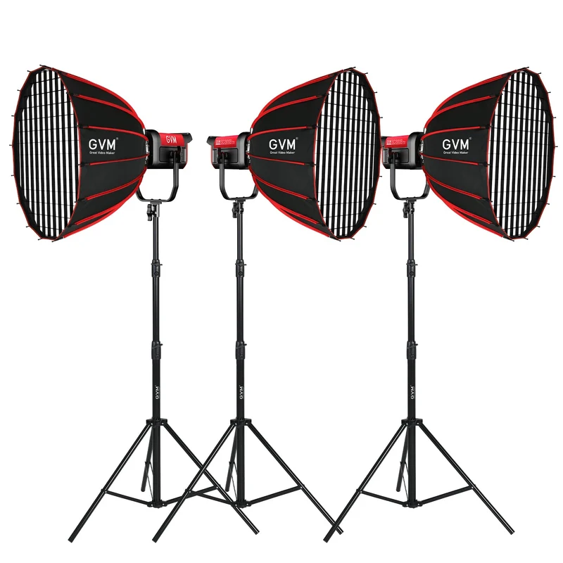 GVM PRO-SD300B 300W Bi-Color Monolight With Softbox 3 kits