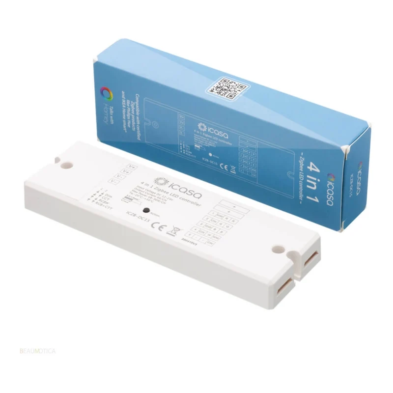 iCasa 4-in-1 Zigbee 3.0 LED-Controller – Dimmer – 12–24 V – Dimmen, CCT, RGB, RGBW, RGBWW