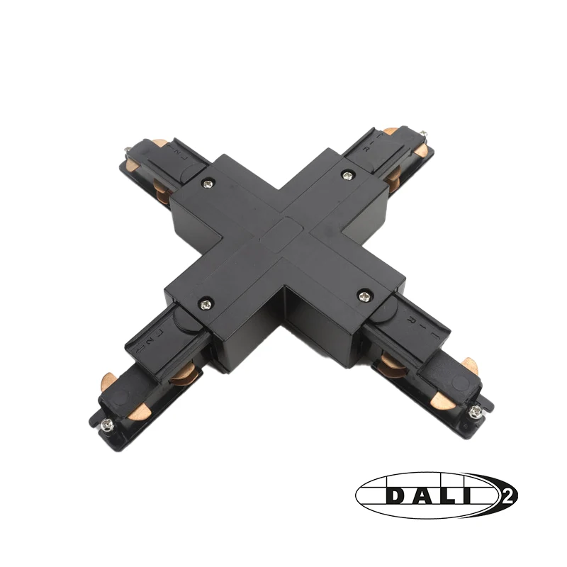 Dali 3-Phasen-Schiene | X-förmiger Verbinder | Schwarz