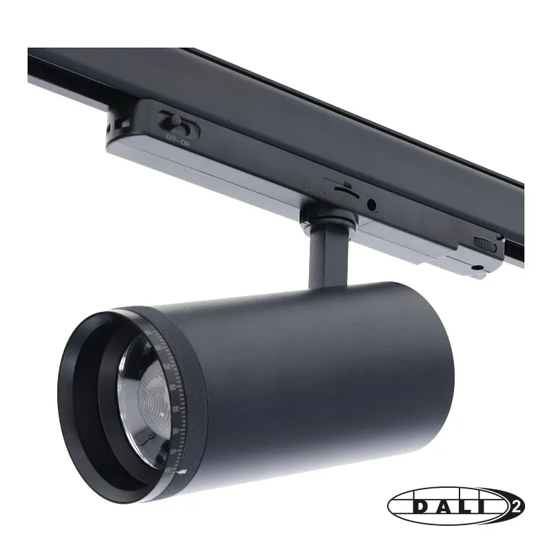 DALI 3-Phasen-Schienenstrahler | Zoombar | Wattschalter | CCT-Schalter | Schwarz