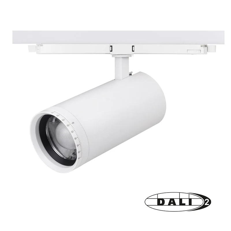 DALI 3-Phasen-Schienenstrahler | Zoombar | Wattschalter | CCT-Schalter | Weiß