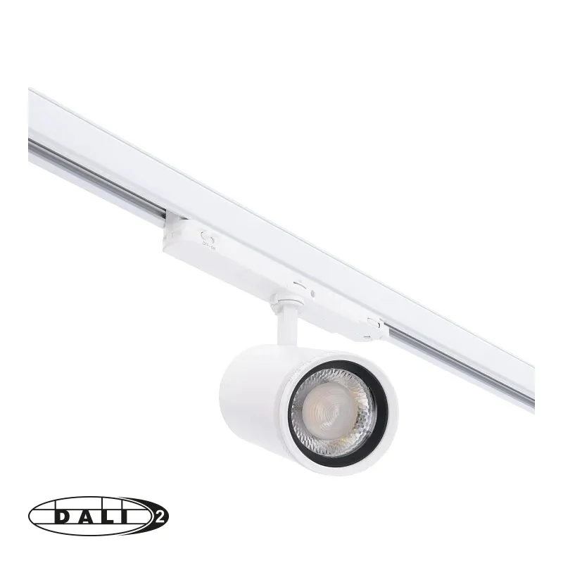 DALI 3-Phasen-Schienenstrahler | Zoombar | Wattschalter | CCT-Schalter | Weiß