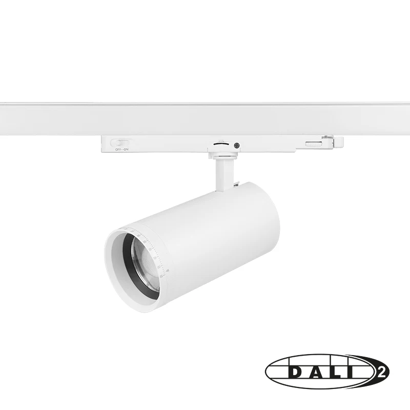 DALI 3-Phasen-Schienenstrahler | Zoombar | Wattschalter | CCT-Schalter | Weiß