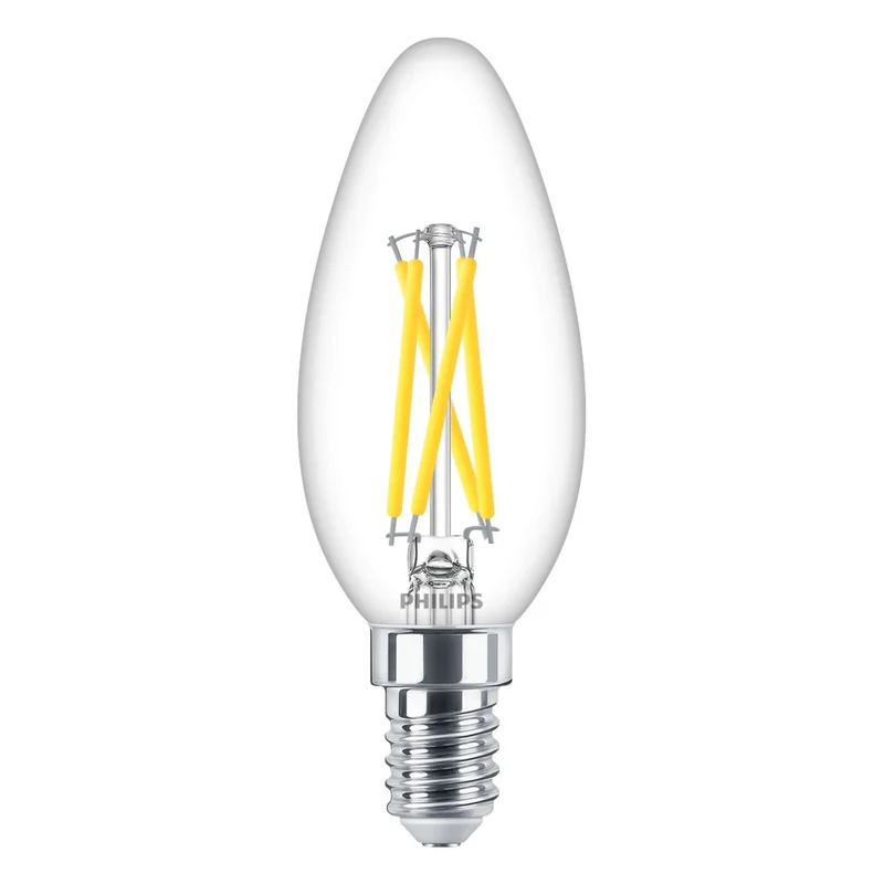 Philips MASTER LED E14 Kerzenfaden, klar, 2,5 W, 340 lm – 922–927, dimmbar bis warm | Beste Farbwiedergabe – Dimmbar – Ersetzt 25 W