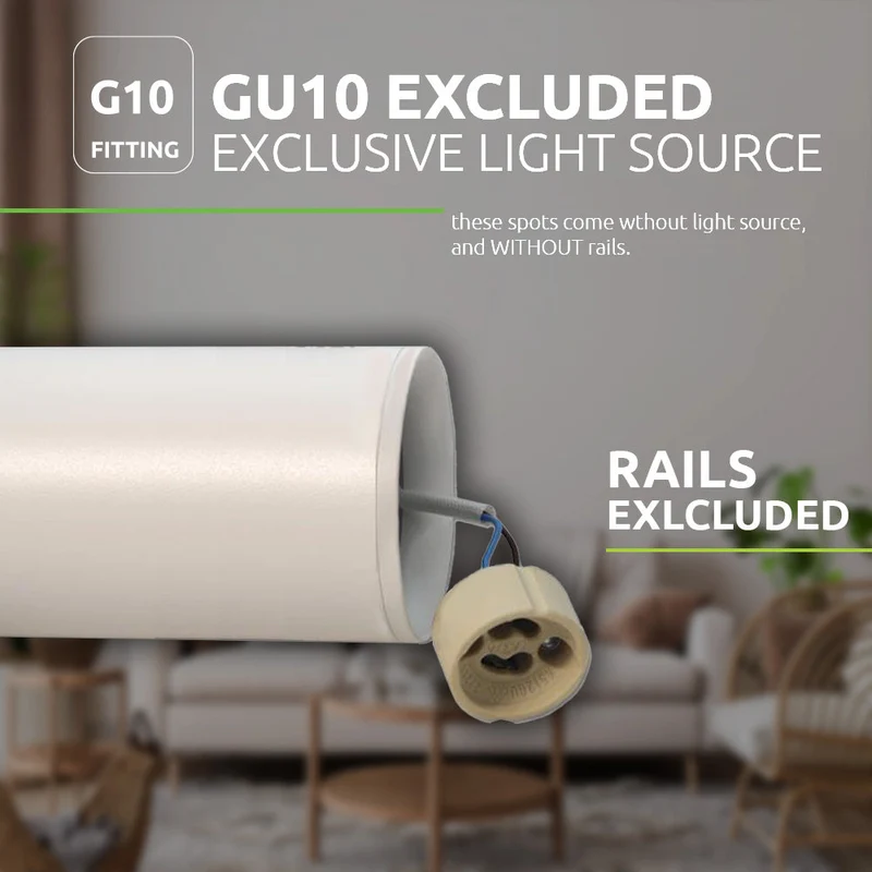 LED 1-Phasen-Schienenstrahler mit GU10-Fassung | Weiß