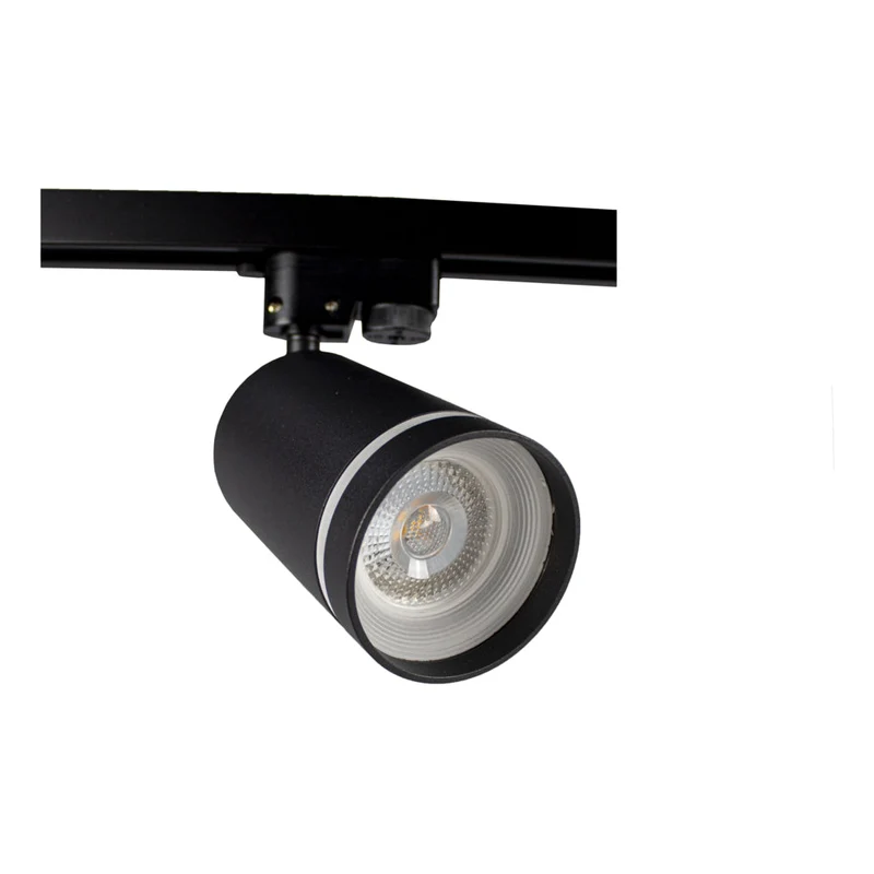 LED 1-Phasen-Schienenstrahler mit GU10-Fassung | Weißer Ring | Schwarz