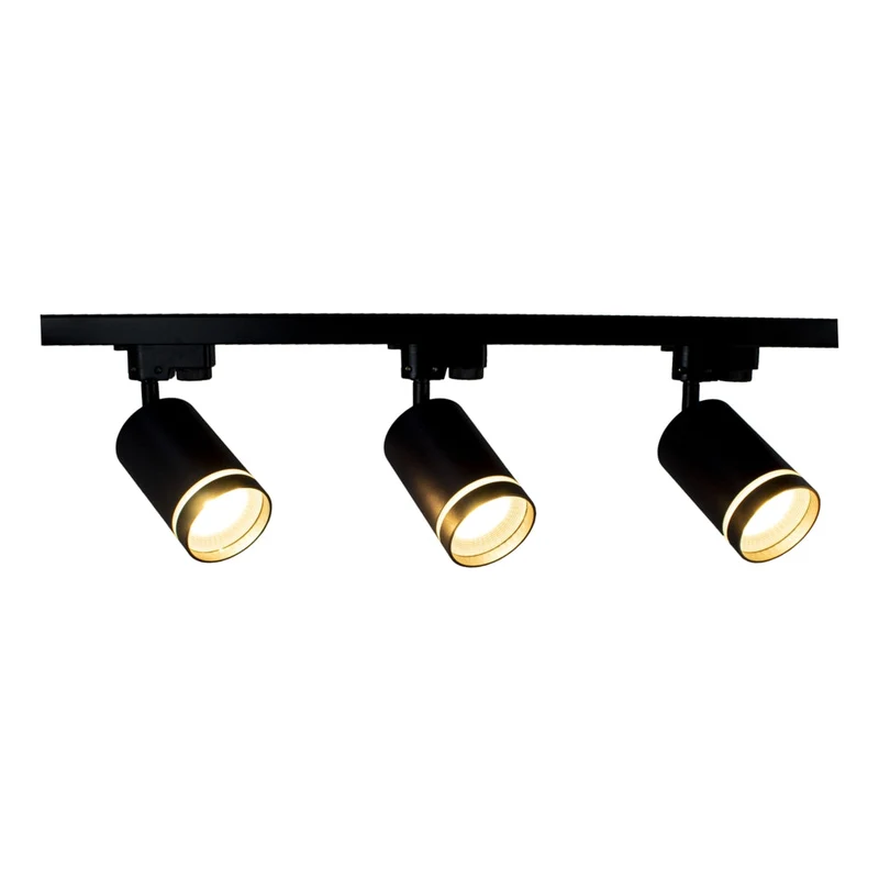 LED 1-Phasen-Schienenstrahler mit GU10-Fassung | Weißer Ring | Schwarz