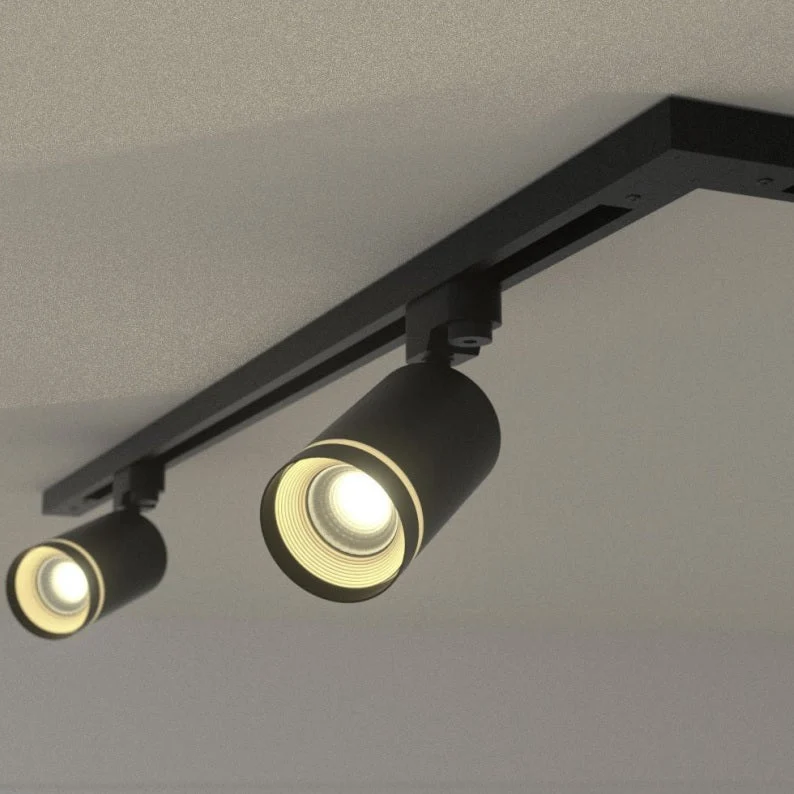LED 1-Phasen-Schienenstrahler mit GU10-Fassung | Weißer Ring | Schwarz