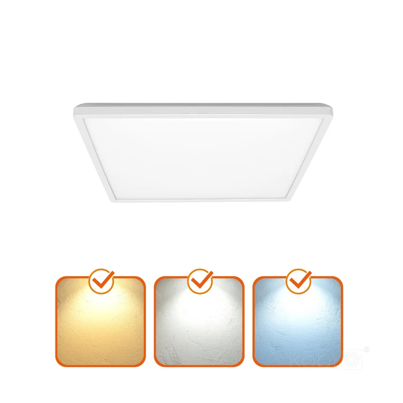 NIVERA Deckenleuchte mit Sensor | Quadratisch | 12W | 225x225mm | Weiß | CCT - Schalter | inkl. Fernbedienung