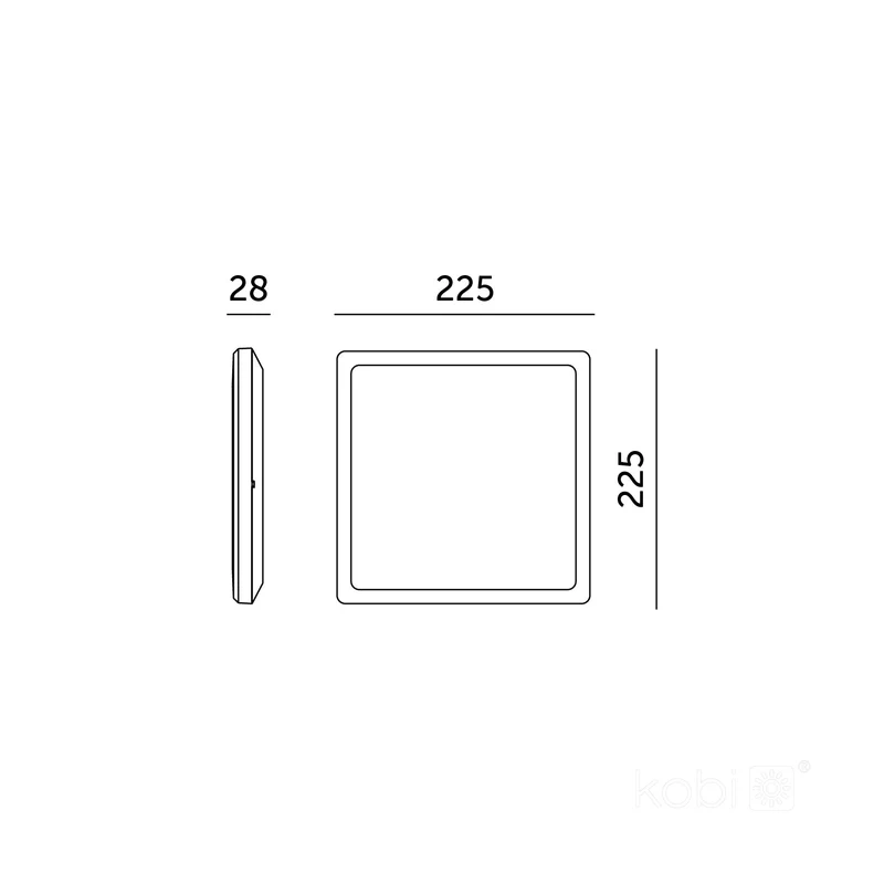 NIVERA Deckenleuchte mit Sensor | Quadratisch | 12W | 225x225mm | Weiß | CCT - Schalter | inkl. Fernbedienung