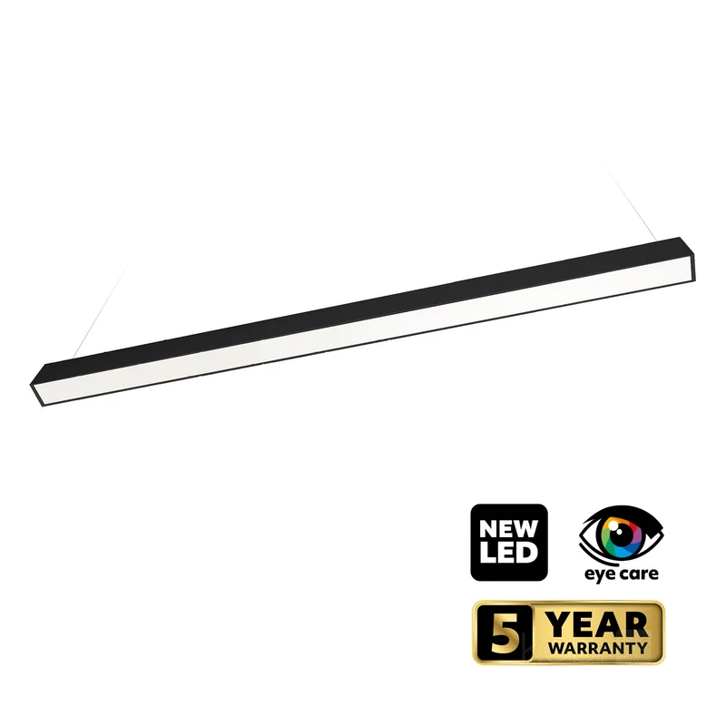 LED Linear Pendelleuchte | Bürolampe | Schwarz | 120cm | 40W | Einstellbare CCT-Lichtfarbe | KOLINE