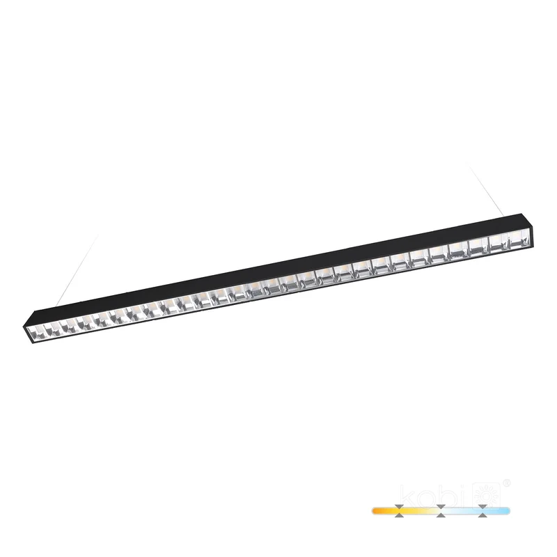 LED Linear Pendelleuchte | Bürolampe | Schwarz | 120cm | 20W-30W-40W | UGR19 | Einstellbare CCT-Lichtfarbe