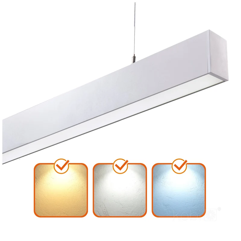 LED Linear Pendelleuchte | Bürolampe | Weiß | 120cm | 40W | Einstellbare CCT Lichtfarbe | KOLINE