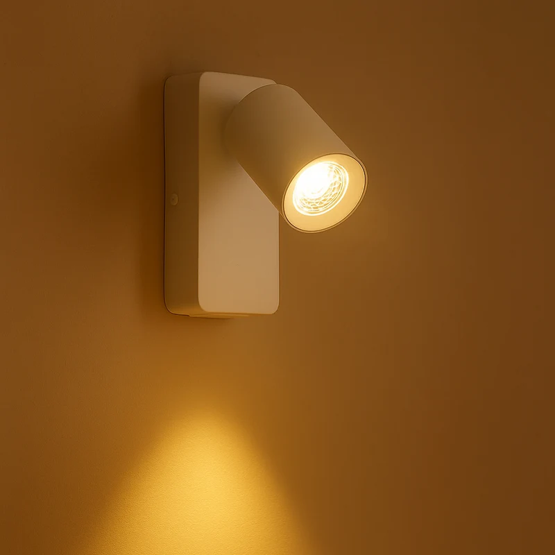 Nachttischlampe - Wandlampe | Weiß | GU10-Fassung | USB- und USB-C-Anschluss | KUNA