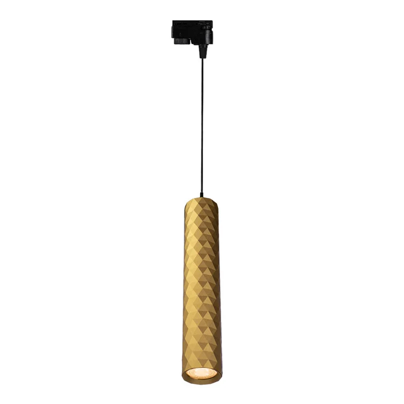 1-phasige längliche Hängelampe 29cm | Diamantstruktur | Gold | GU10-Fassung