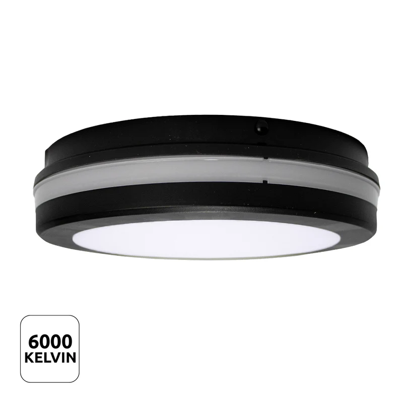 Badezimmer Deckenleuchte BARO | Schwarz | 20W | 1900 Lumen | CCT - Einstellbare Lichtfarbe | Inkl. Bewegungsmelder