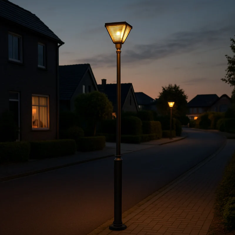 LED Parklaterne / Straßenlaterne Schmiede | Ø60mm | E27 Fassung | IP65 – Spritzwassergeschützt | Schwarz