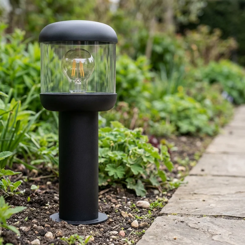 Stehende Außenlampe 35cm | E27 | Frina | Schwarz | Dimmbar