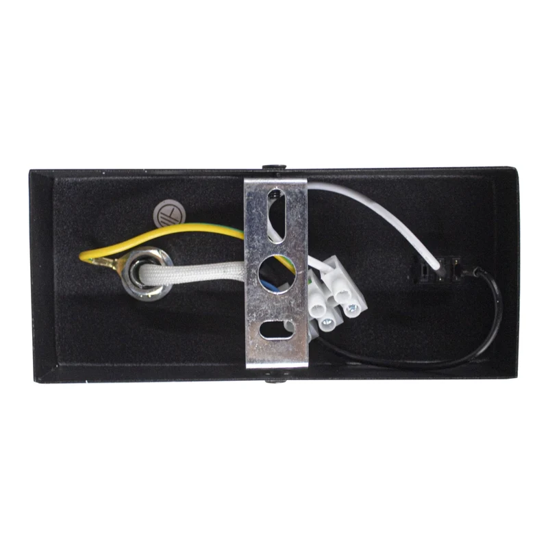 LED-Wandleuchte – Nachttischlampe mit Schalter | Schwarz mit weißem Ring | GU10-Fassung