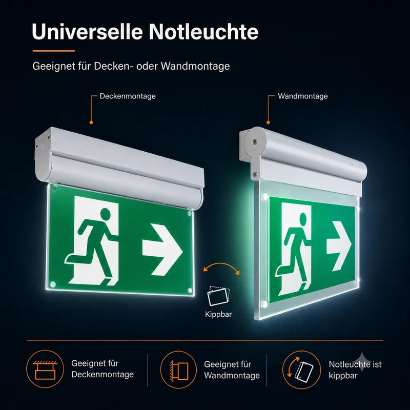 Notbeleuchtung | MIRA | 3,5W | IP20 | Weiß | Inklusive Platten
