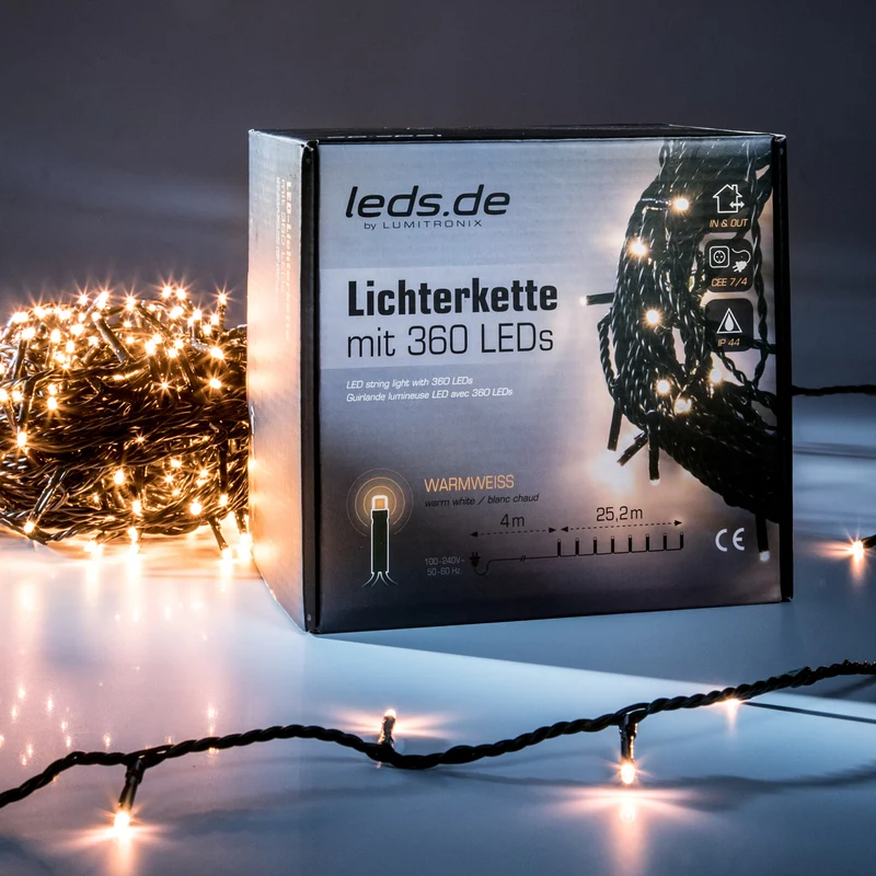 leds.de LED-Lichterkette für Außen und Innen, IP44