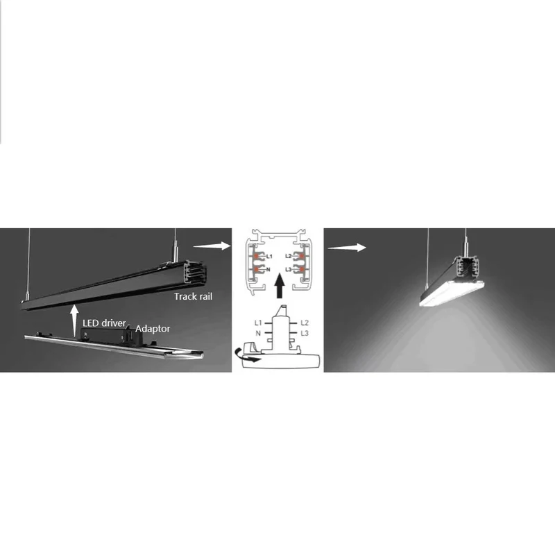 3-Phasen Schienenstrahler Travos | 150cm | 35-40-45-55 Watt Schalter | Schwarz | CCT Schalter