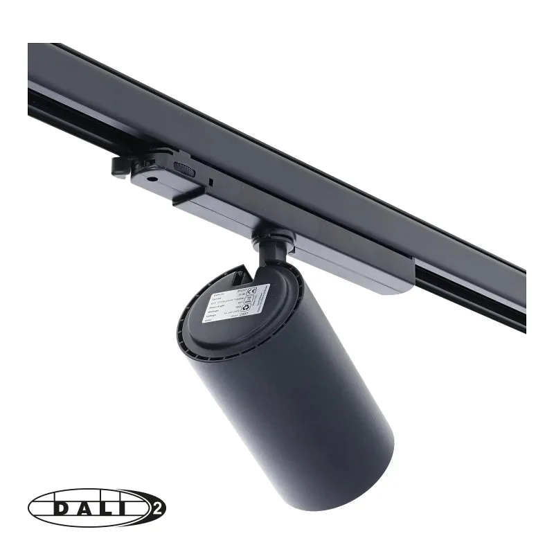 3-Phasen-DALI-Schienenstrahler | Rosalin | 10-20-30 Watt-Schalter | Schwarz | CCT-Schalter | DALI2