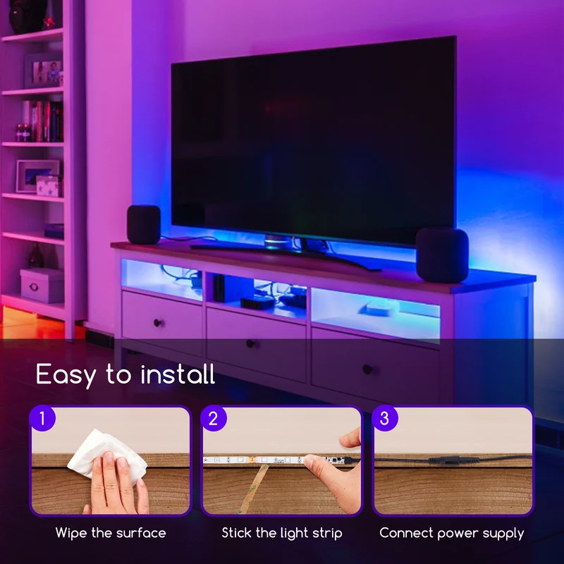 KOMPLETT LED-Streifen RGB | 5Mtr | 60 LEDS | inkl. Fernbedienung