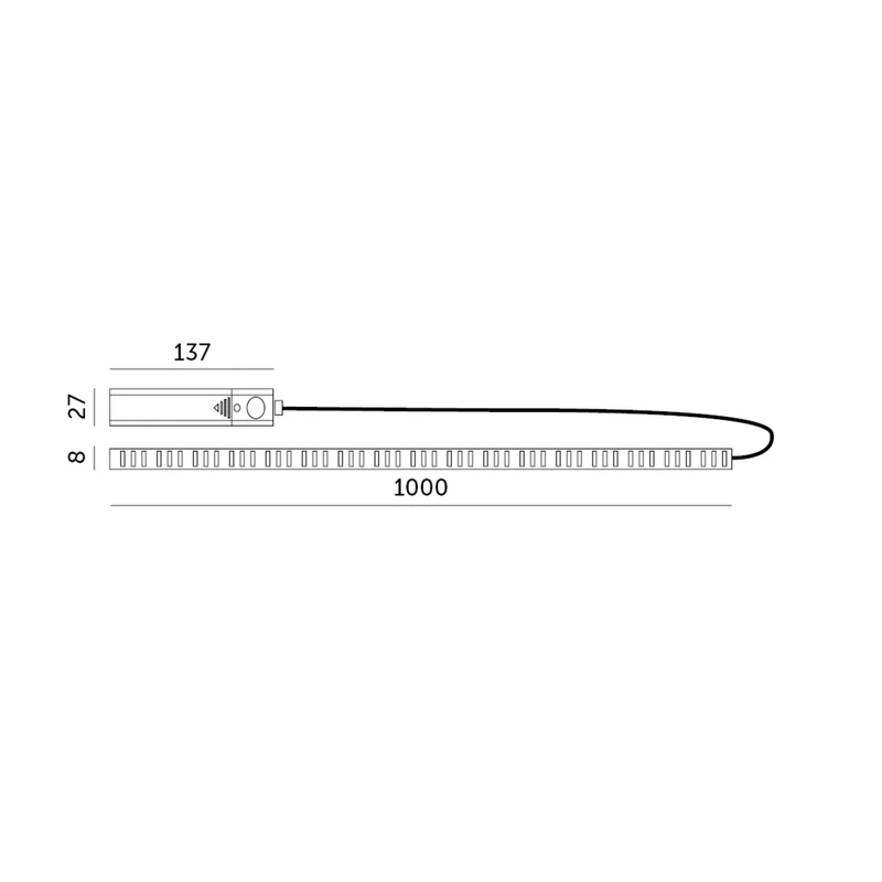 Batteriebetriebener LED-Streifen mit Sensor | 100CM | 3,4W | 3000K | Warmweiß