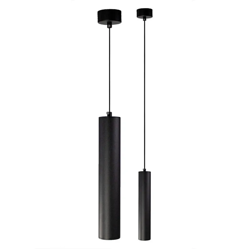Schwarze Hängelampe länglich - 50cm | GU10-Fassung
