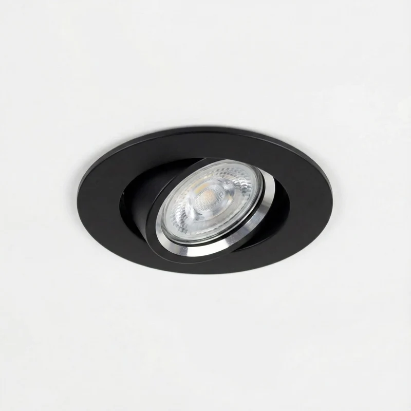 Spotbefestigung Ø73mm | Schwarz | Neigbar | Single | Rund | GU10